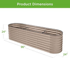 Best Choice Products 8x2x2ft Metal Raised Garden Bed, Oval Outdoor Deep Root Planter Box for Vegetables, Herbs w/ 4 Support Bars, 215 Gal Capacity - Taupe
