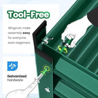 Quictent Galvanized Raised Garden Bed Metal Planter Box Bottomless for Backyard Outdoor, Include 1 pc Tomato Cage, Dark Green, 6x3x2 Ft