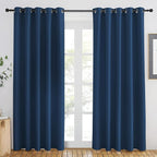 NICETOWN Moroccan Blue Blackout Curtains 84 inch Length, Grommet Top Room Darkening Drapes for Bedroom Living Room, Light Blocking Window Covering for Privacy (W66 x L84 Inch, 1 Panel)