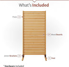 6.1ft H x 3ft W (1 Panel) Freestanding or Surface Mounted Enclo Tiaga Privacy Screen, Wood Fence Screen, Outdoor or Indoor Decorative Privacy Panel, Great for Balcony, Patio, Deck, AZ18030