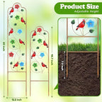 2 Pack Metal Garden Trellis Arched Fence Trellises for Climbing Plants Outdoor, Roses, Vines, Flowers, and Vegetables Support, 60'' H x 12'' W Redbird