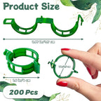 OJYUDD 200 Pcs Plant Support Clips,Plastic Plant Clips for Climbing Plants,Garden Vine Clips for Tomato,Grape,Cucumber,Vegetables (Green)