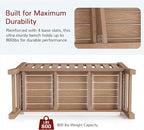 Stoog Outdoor Benches Set of 2, 2-Person Poly Lumber Garden Bench with Real Wood Look, Never Fade & Rust-Proof, All-Weather for Patio, Porch, Deck, and Backyard, Teak