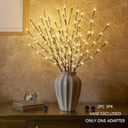 Vanthylit Set of 2 3PK 30" Brown Lighted Twig Stakes 120 Warm White Pathway Light for Outdoor and Indoor (Vase Excluded)