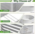 2 Pack Tall 6x3FT Corrugated Galvanized Steel Raised Garden Bed Outdoor, Metal Above Ground Garden Bed for Vegetables and Flowers, Raised Beds for Gardening