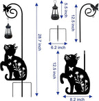 Solar Dog and Cat Lantern Garden Stakes - Outdoor Decorative Solar Lights for Yard, Patio, Pathway - Weatherproof Metal Pet Stake with Auto Night Lighting