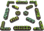 A ANLEOLIFE Set of 14 18 Inch Tall Raised Garden Beds Kit, Heart-Shaped, Long Oval & Round Metal Planters – Ideal for Creative Garden Layouts, Quartz Grey