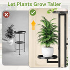 iDavosic.ly 3 Tier Plant Stand Indoor Outdoor, Tiered Corner Multiple Flower Pot Holder Shelf, Metal 28 Inch Tall Display Rack for Patio Porch Living Room Garden Balcony Bedroom, Black
