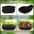 2PCS 24Inch Upgraded Planter Basket Liners Fabric Window Box Liners Felt Trough Planter Liner Black Flower Basket Liner Non-Woven Hanging Plant Liner for Planters Garden Fence - Avoid Bird Nesting