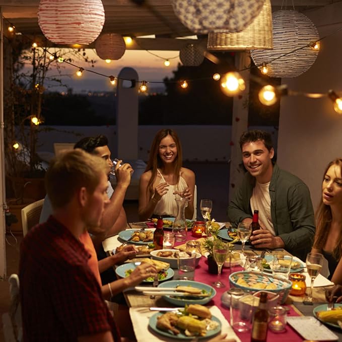 String Lights, 100ft Warm White LED, Waterproof for Patio