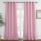 NICETOWN Bedroom Curtain Room Darkening Drapery 102 inches Length - Home Fashion Thermal Insulated Grommet Room Darkening Curtain for Living Room (Rouge Pink, 1 Panel, 52 x 102 inches)