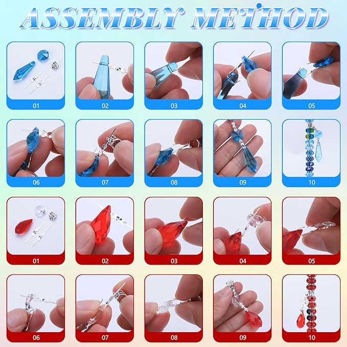 Decorative Garden Stakes Kit with 423 Crystal Pieces and 11 Colors