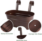 HowRU Metal Iron Flower Pots for Railing Fence Hanging Bucket Pots(5 Pcs) and Hanging Flower Pots Metal Iron Bucket Planter(10 Pcs) (Bronze)