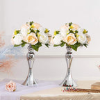 Artificial Flower Balls, 10 Pcs Champagne & White Silk Rose Centerpieces