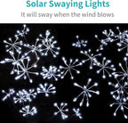 JJGoo Solar Garden Lights, New Upgraded 2 Pack Solar Swaying Starburst Light, Waterproof Fireworks Outdoor Lights, Yard Patio Pathway Decoration, White