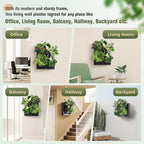 Wall-Mounted Vertical Garden Planter – Ready-to-Use Indoor Wall Planter with 4 Grow Pots – Perfect for Herbs, Succulents & Flowers – No Assembly Required(Black)