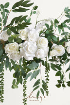Artificial Flower Garland 6.5 Ft Sage and White Silk Arch Swag