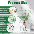 Artificial Eucalyptus Greenery Stems with Glass Vase, 3-Pack, Green