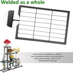 Twhep Heavy Duty Metal Plant Stand, 5 Tiers Multifunctional Plant Stand for Indoor Outdoor, for Tall Large Rack for Living Room Garden Balcony, Black