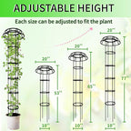 77-Inch Garden Trellis for Climbing Plants,Heavy-Duty Metal Obelisk with Mushroom Top,Stable Support for Potted Clematis,Tomato,Cucumber,Rose,Pea & Vine