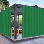 PureFit Outdoor Curtains for Patio Waterproof Weatherproof, UV Resistant Outside Curtains for Gazebo, Front Porch, Pergola, Sun Blocking Privacy Curtain, 120W x 84L inch, 1 Panel, Green