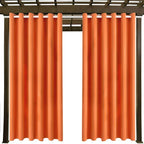 DIVA EN CAMINO DEC Outdoor Patio Curtain Waterproof Darkening Thermal Insulated Indoor Curtains for Bedroom, Porch, Living Room, Pergola, Cabana, W84 x L108, Orange, Set of 2 Panels