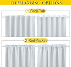 NICETOWN Blackout Outdoor Curtains for Patio Windproof 2 Panels Top & Bottom Pocket & Back Tab, Thermal Fixed Waterproof Safe Drapes Keep Privacy for Yard/Porch, Greyish White, W52 x L95