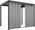 Easy-Going Linen Look Outdoor Curtains Waterproof Windproof Porch Curtains, Soft Thicken Outdoor Privacy Curtains for Patio, Gazebo, Grommet Top and Tab Bottom Drape, 1 Panel, 54x108 inch, Grey