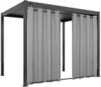 Easy-Going Linen Look Outdoor Curtains Waterproof Windproof Porch Curtains, Soft Thicken Outdoor Privacy Curtains for Patio, Gazebo, Grommet Top and Tab Bottom Drape, 1 Panel, 54x96 inch, Grey