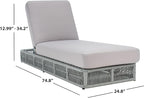 SAFAVIEH Outdoor Collection Gillian Grey Rope/Grey Cushion Chaise Lounge Chair (PAT7527C)