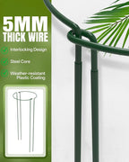 Joyhalo 12 Pack Peony Cages and Supports, 32 Inch Adjustable Plant Stakes for Outdoor Plants, Plant Support Stakes, Peony Cage with 15 Pcs Twist Ties, Flower Stakes Peonies Support Cages for Plants