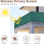 SUNNY GUARD Customized 3'x28' Dark Green Balcony Privacy Screen, 91% Shade - Image 2