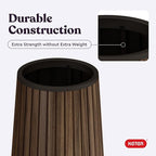Keter Signature Conic 28.5 Inch Tall Round Large Wood Look Planter for Indoor or Outdoor Flower Pot Ideal for Patio Deck and Front Porch Decor, Rosewood