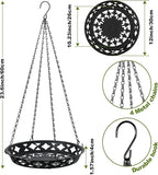 Enhon 2 Pack Plant Hanger, 12 Inch Metal Hanging Planter for Indoor Outdoor Plants, Classy Glossy Black Decorative Hanging Plant Shelf for Window Wall Ceiling Home Decor