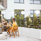 Heavy-Duty Galvanized Steel Planter with Removable Insert Shelf & 4 Drainage Holes - 32x12x24 Inches Large Size Outdoor/Indoor Garden Pot, White