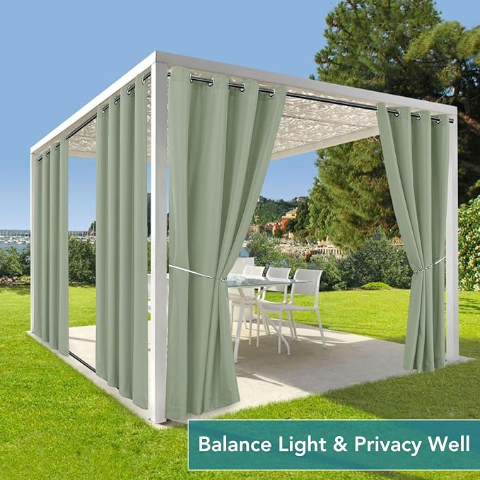 HolidayIdeas Outdoor Curtains for Patio Waterproof-4 Panels 54x84 Inch - Image 5