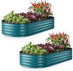 Plant & Plot Galvanized Raised Garden Beds Outdoor // 6×3×1 ft (2-Pack) Planter Raised Beds for Gardening, Vegetables, Flowers // Large Metal Garden Box // Patented Tool-Free Design (Turquoise)
