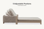 PURPLE LEAF Outdoor Chaise Lounge Chairs with Cushion 2-Person Sunbed Lounge Adjustable Backrest Reclining Chairs for Outside Nurture Shale