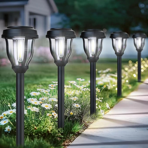 12 Pack Solar Lights Outdoor, Solar Pathway Lights – Cold White
