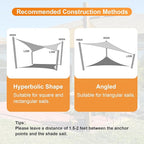 Artpuch Sun Shade Sails Canopy, 185GSM Shade Sail UV Block for Patio Garden Outdoor Facility and Activities (10'x13', Grey)