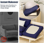 Cushion Covers, 8 Pack Navy Blue Stretch Fit for Outdoor Patio Chairs