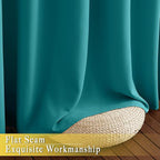 NICETOWN Blackout Peacock Teal Curtain for Sliding Door, Grommet Room Divider Curtain Wide Window Treatment Voice Reducing Thermal Drape for Bedroom/Living Room (1 Panel, W80 x L95)