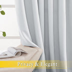 NICETOWN Room Darkening Patio Door Curtain for Living Room Darkening Grommet Sound Reducing Privacy Window Treatment for Bedroom, Greyish White, 1 Panel, W80 x L102