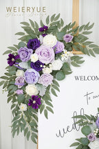 Artificial Flower Swags, Purple Silk, Pack of 2 for Wedding Arch Decor