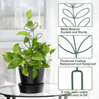 AUGSUN 2 Packs Plant Trellis Garden Trellis Plant Stakes Trellis for Climbing Plants Indoor Plants Metal Leaf Shape Plant Support for Houseplants with 50 Ties Plant Lover Gift (Green)