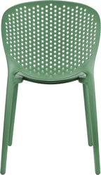 2xhome Set of 2 Patio Dining Chairs | Modern Stackable Outdoor Pool Side Chair | Weather Resistant Plastic for Yard, Porch, Balcony, Kitchen, Green