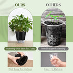 Self Watering Pots for Indoor Plants with Deep Reservoir and High Drainage Holes for Outdoor Plants and Flowers, Bare Root Planter(4.72'', 5.91'', 7.09'',Black,9 Pcs)