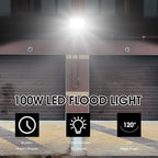 4 Pack 100W LED Flood Light, IP66 Waterproof Outside Flood Light, 12500LM Super Bright Outdoor Security Lights, 5000K Daylight White Floodlight for Yard Garden Playground Basketball Court Patio