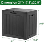 Outdoor Storage Box, Resin Deck Boxes Indoor and outdoor, Waterproof Storage Box Lockable Lid (Black,35 Gallon-2Pack)