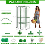 65" Tall Cucumber Trellis for Raised Bed, Garden Trellis for Climbing Plants Outdoor, U-Shape Metal Arch Vegetables Trellis Plant Support for Zucchini Squash Vines